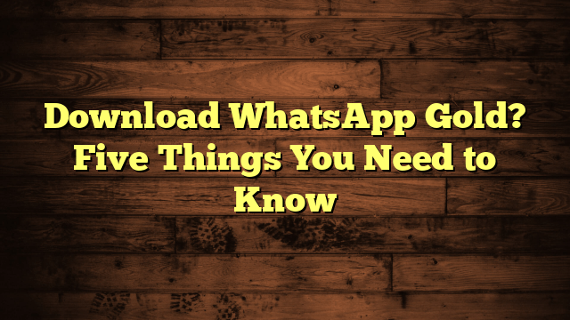 Download WhatsApp Gold? Five Things You Need to Know
