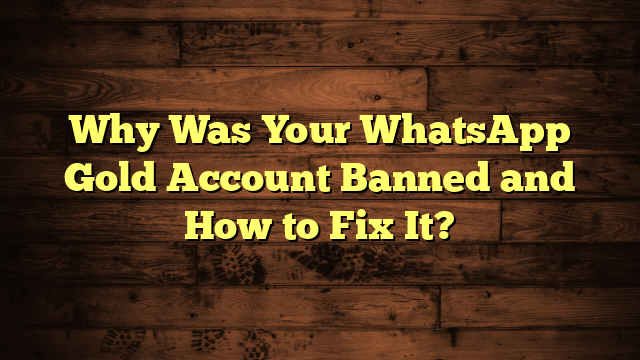 Why Was Your WhatsApp Gold Account Banned and How to Fix It?